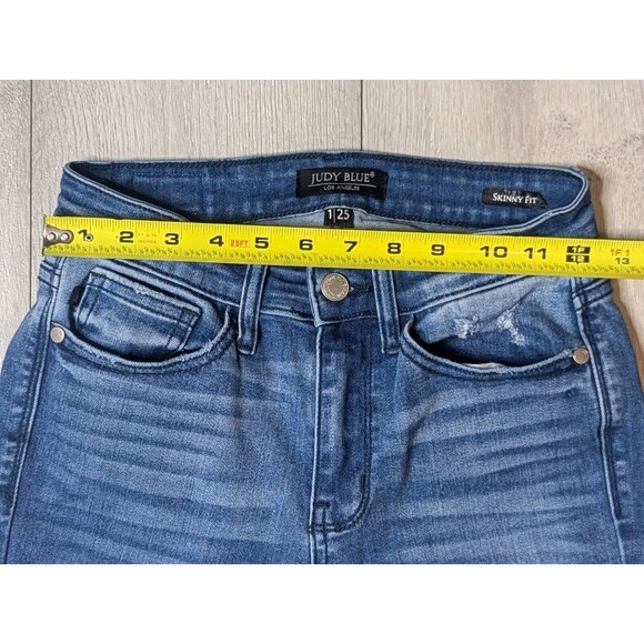 Judy Blue Jeans Women’s Size 1/25 Skinny Fit Raw Hem Distressed - Picture 11 of 13